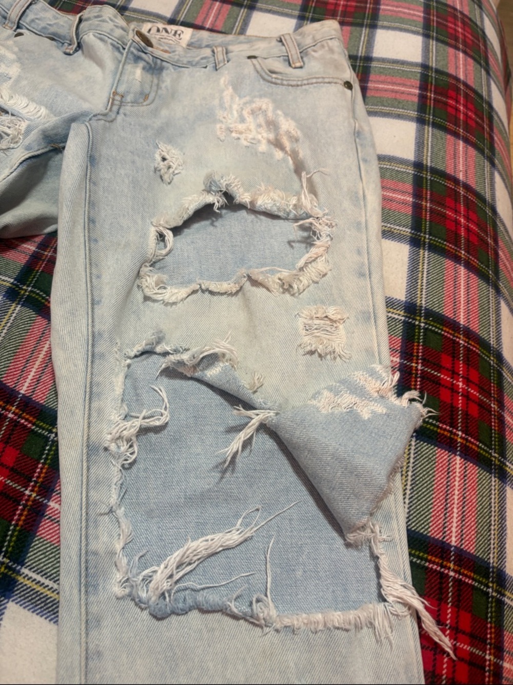ONE TEASPOON Women's LighT WASH TRASHED FREE BIRDS - Picture 6 of 9